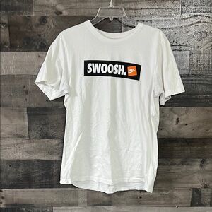 Nike White Swoosh Logo Tee